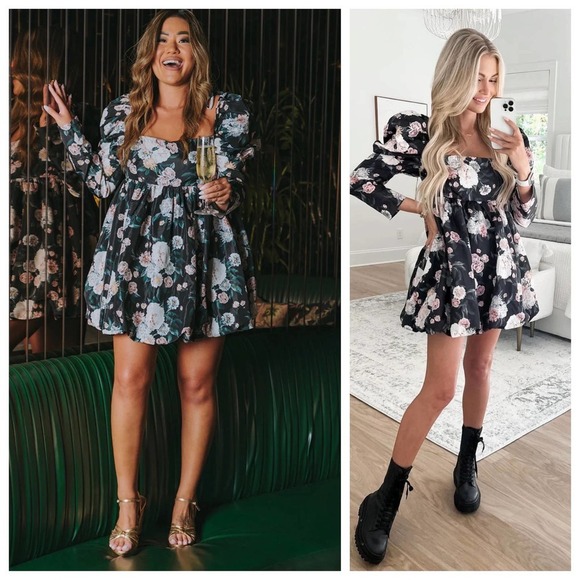 NWT BUDDY LOVE Stassie Puff Sleeve Baby Doll Dress, Medium - Picture 10 of 15